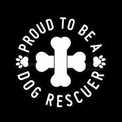 Autosticker - Proud to be A Dog Rescuer (wit)