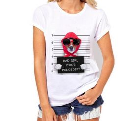 T-shirt met hond Bad Girl