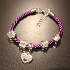 Hippe armband 'Best Friend Dog' paars