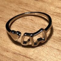 Zilveren (925st) Ring Love Dog