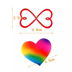 Body Tattoo Rainbow Infinity Hearts