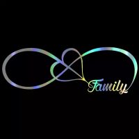 Auto Sticker Infinity Love Family Reflecterend