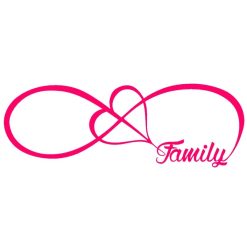 Auto Sticker Infinity Love Family Roze