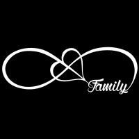 Auto Sticker Infinity Love Family Zilver