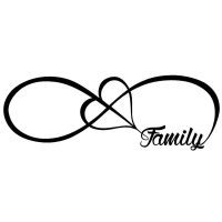 Auto Sticker Infinity Love Family Zwart