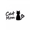 Auto Sticker Cat Mom Zwart
