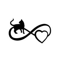 Auto Sticker Infinity Love Cat Zwart