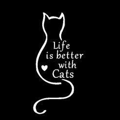 Auto Sticker Life With Cats Zilver