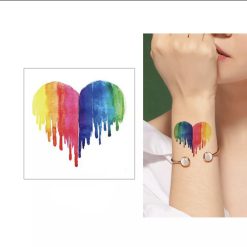 Body Tattoo Melting Rainbow Heart