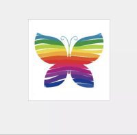 Body Tattoo Rainbow Butterfly