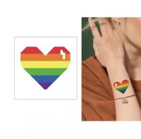 Body Tattoo Rainbow Cyber Heart