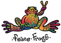 auto sticker peace frogs