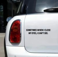 Autosticker Close My Eyes Zwart