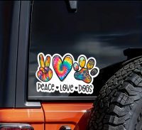 Peace  Love  Dogs Autosticker