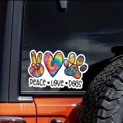 Peace  Love  Dogs Autosticker