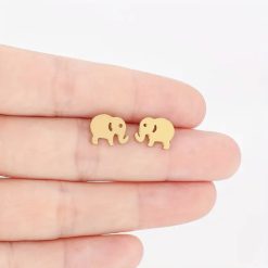 RVS Oorbellen Olifant Gold