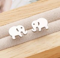 RVS Oorbellen Olifant Silver
