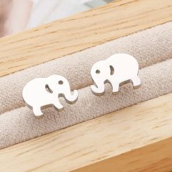 RVS Oorbellen Olifant Silver