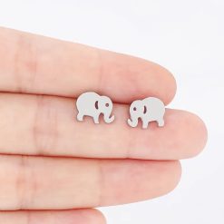 RVS Oorbellen Olifant Silver
